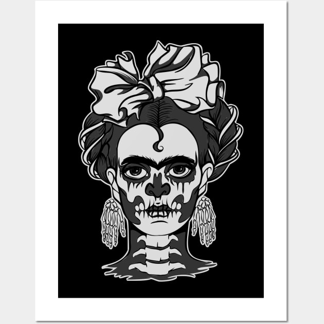 Frida - Calavera - Day of the dead - mexican design Wall Art by verde